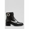 LK Bennett Martina Pearl Trim Black Ankle Boots