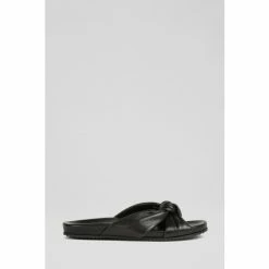 LK Bennett Valerie Leather Knotted Sliders Cream