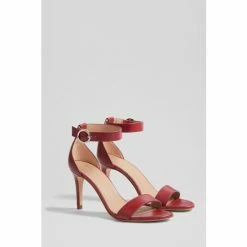 LK Bennett Red Leather Single Strap Sandals -LK Bennett Shop unnamed file 2129