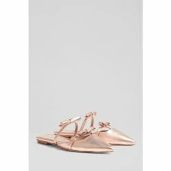 LK Bennett Pink Ariella Metallic Leather Bow Detail Flat Mules -LK Bennett Shop unnamed file 2135