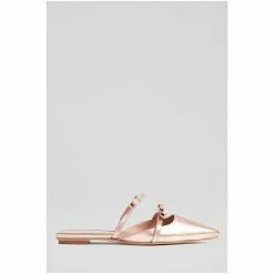 LK Bennett Pink Ariella Metallic Leather Bow Detail Flat Mules -LK Bennett Shop unnamed file 2136