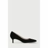 LK Bennett Audrey Black Suede Kitten Heel Courts