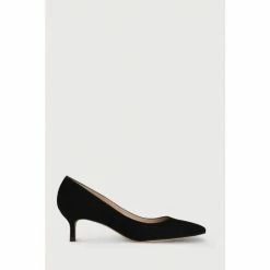 LK Bennett Audrey Black Suede Kitten Heel Courts