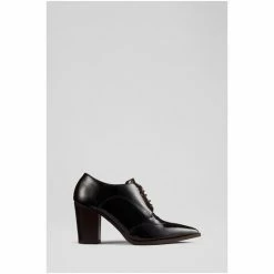 LK Bennett Brown Gaia Patent Leather Heeled Oxford Lace-Ups Shoes -LK Bennett Shop unnamed file 216
