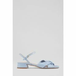 LK Bennett Lina Leather Knotted Sandals Blue
