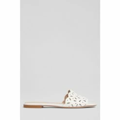 LK Bennett Amaya Leather Perforated Flat Mules