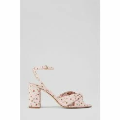 LK Bennett Lucie Pink Daisy Print Fabric Sandals