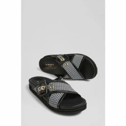 LK Bennett Rory Black Gingham Buckle Footbed Mule Shoes -LK Bennett Shop unnamed file 2246
