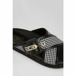 LK Bennett Rory Black Gingham Buckle Footbed Mule Shoes -LK Bennett Shop unnamed file 2247