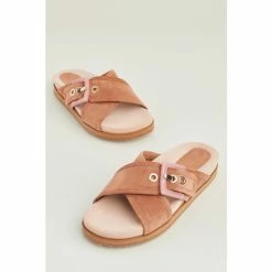 LK Bennett Rory Pink Suede Buckle Footbed Mules -LK Bennett Shop unnamed file 2251