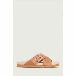 LK Bennett Rory Pink Suede Buckle Footbed Mules -LK Bennett Shop unnamed file 2253