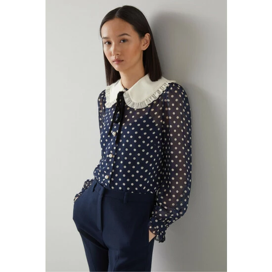 unnamed-file-2271.jpg LK Bennett Blue Sophia Spot Print Frill Collar Blouse -LK Bennett Shop unnamed file 2271