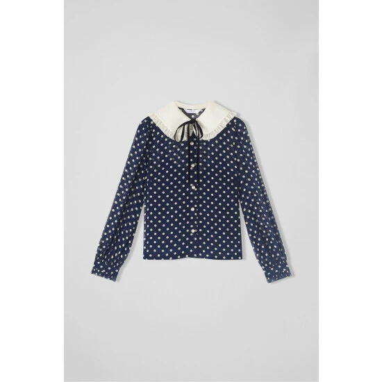 unnamed-file-2273.jpg LK Bennett Blue Sophia Spot Print Frill Collar Blouse -LK Bennett Shop unnamed file 2273