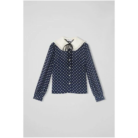 unnamed-file-2274.jpg LK Bennett Blue Sophia Spot Print Frill Collar Blouse -LK Bennett Shop unnamed file 2274