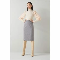 LK Bennett Cream Mayaa Cotton Jersey Silk Sleeve Top -LK Bennett Shop unnamed file 2295