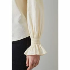 LK Bennett Etten Cream Cotton Shirred Cuff Blouse -LK Bennett Shop unnamed file 2299