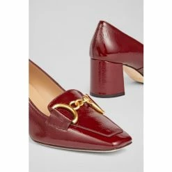 LK Bennett Red Samantha Crinkle Patent Leather Snaffle Detail Court Shoes -LK Bennett Shop unnamed file 230