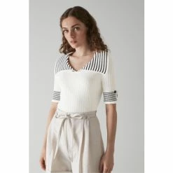 LK Bennett Cream Bay Stripe Cotton Knitted Top -LK Bennett Shop unnamed file 2303