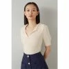 LK Bennett Julie Cream Wool Organic Cotton Knitted Top