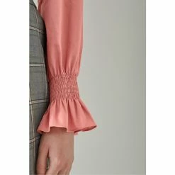 LK Bennett Pink Etten Cotton Sateen Shirred Cuff Blouse -LK Bennett Shop unnamed file 2392