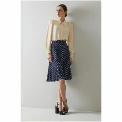 LK Bennett Mathilde Blue Cream Polka Dot Skirt -LK Bennett Shop unnamed file 2423