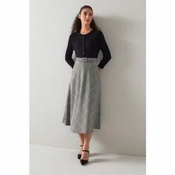 LK Bennett Pink Mya Prince Of Wales Check Bias Cut Midi Skirt -LK Bennett Shop unnamed file 2432