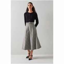LK Bennett Pink Mya Prince Of Wales Check Bias Cut Midi Skirt -LK Bennett Shop unnamed file 2433