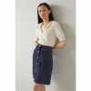 LK Bennett Blue Morten Tweed A-Line Skirt