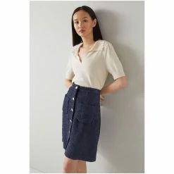 LK Bennett Blue Morten Tweed A-Line Skirt -LK Bennett Shop unnamed file 2443