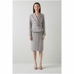 LK Bennett Maren Grey Houndstooth Check EcoVero Blend Pencil Skirt -LK Bennett Shop unnamed file 2452