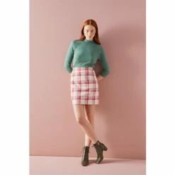LK Bennett Red Lotta Check Cotton Mini Skirt -LK Bennett Shop unnamed file 2455