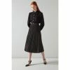 LK Bennett Andrea Black Metallic Yarn Scallop Pleated Midi Skirt