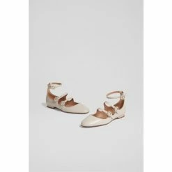 LK Bennett Cindy White Patent Leather Pearl Buckle Flats -LK Bennett Shop unnamed file 249