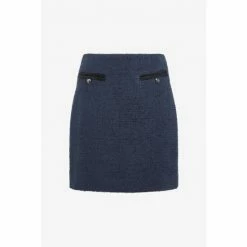 LK Bennett Blue Charlee Boucle Skirt With Trim