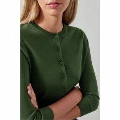 LK Bennett L.K.Bennett Dark Green Bonnie Merino Wool Cardigan -LK Bennett Shop unnamed file 2534