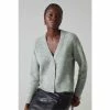 LK Bennett Grey Katharina Wool Blend Crystal Button Cardigan