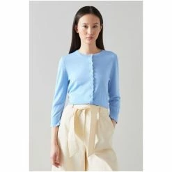 LK Bennett Blue Betty Merino Wool Scallop Edge Cardigan -LK Bennett Shop unnamed file 2549