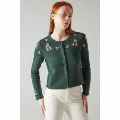 LK Bennett Green Monty Cotton-Wool Floral Embroidered Cardigan -LK Bennett Shop unnamed file 2554