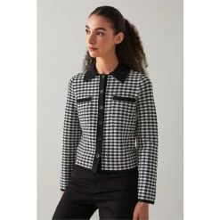 LK Bennett Jasmine Black Gingham Jacquard Knit Cardigan -LK Bennett Shop unnamed file 2558