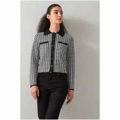 LK Bennett Jasmine Black Gingham Jacquard Knit Cardigan -LK Bennett Shop unnamed file 2559