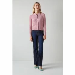 LK Bennett Pink Monmouth Ribbed Sustainably Sourced Merino Wool Cardigan -LK Bennett Shop unnamed file 2562