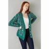 LK Bennett Green Maude Check Mohair-Blend Long Cardigan