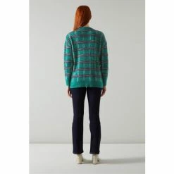 LK Bennett Green Maude Check Mohair-Blend Long Cardigan -LK Bennett Shop unnamed file 2567