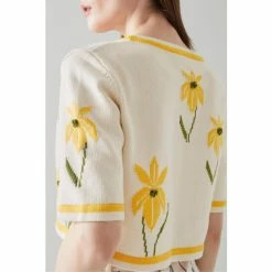 LK Bennett Lucia Yellow Embroidered Knit Cardigan -LK Bennett Shop unnamed file 2573