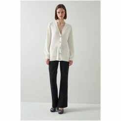 LK Bennett Cream Cher Merino Wool-Cotton Cardigan -LK Bennett Shop unnamed file 2611