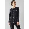 LK Bennett Blue Clyde Boucle Metallic Fibre Cardigan