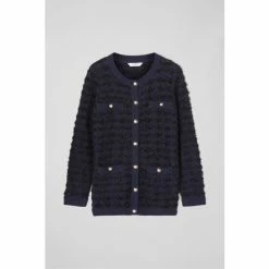 LK Bennett Blue Clyde Boucle Metallic Fibre Cardigan -LK Bennett Shop unnamed file 2619