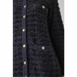 LK Bennett Blue Clyde Boucle Metallic Fibre Cardigan -LK Bennett Shop unnamed file 2620