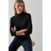 LK Bennett Betty Black Merino Wool Scallop Edge Jumper
