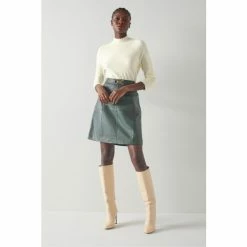 LK Bennett Cream Betty Merino Wool Scallop Edge Jumper